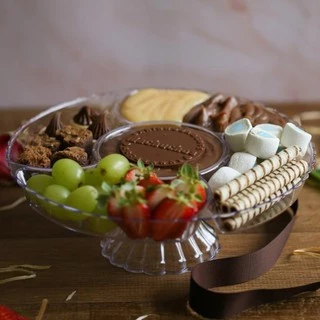 Petisqueira Acrílico Cristal Com Pé para petiscos ou fondue
