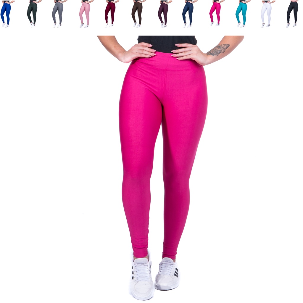 Calça Leg Fitness ou Dia a Dia Lisa Feminina Suplex Cós Alto LEGGING  Original ModaDudis