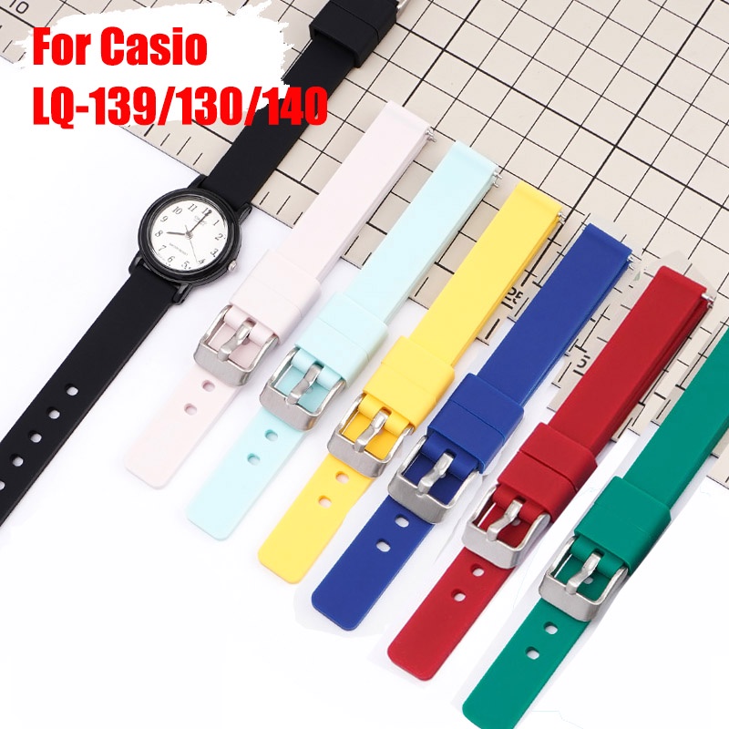 Pulseira De Relógio De Silicone Universal Com Liberação Rápida Para Casio LQ-139-130-140 12mm