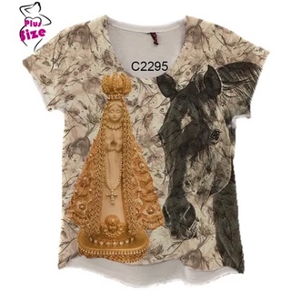 Blusa Feminina Santa Nossa Senhora Country e Cavalo C2295
