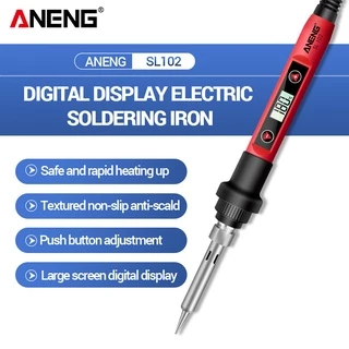Aneng Sl102 60 W Kit De Ferro De Solda Elétrica Digital Temperatura Ajustável Ferramentas De Solda Suporte Fer Um Souder Solda Ponta Solda