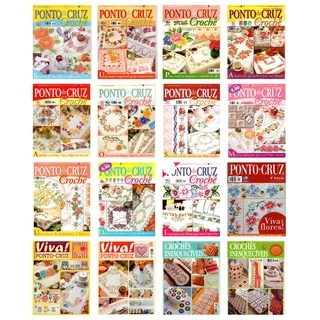 16 Revistas Ponto Cruz & Crochê Ed. Bordados Modernos Lote 1