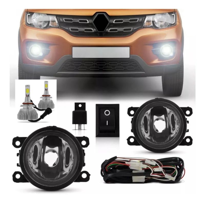 Kit Farol De Milha Auxiliar Kwid + Super Led 2018 2019 2020 2021 Novo ...