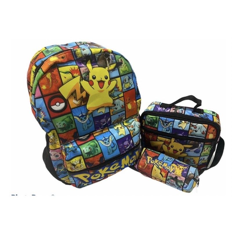 Kit mochila e estojo todos os pokemons tamanho grande padrão escolar e  viagem