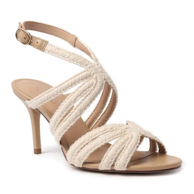 Sand lia Off White Tramada Salto Fino Bege Arezzo Original 39 NOVA