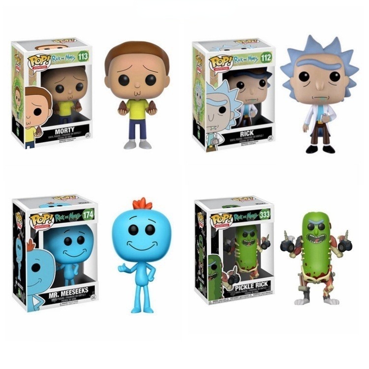 Funko Pop! (Rick And Morty) Morty Rick Pickle Rick Mr. Meeseeks 174 113 112 333 Brinquedos Action Figure Modelo Bonecas De Vinil Brinquedos De Design