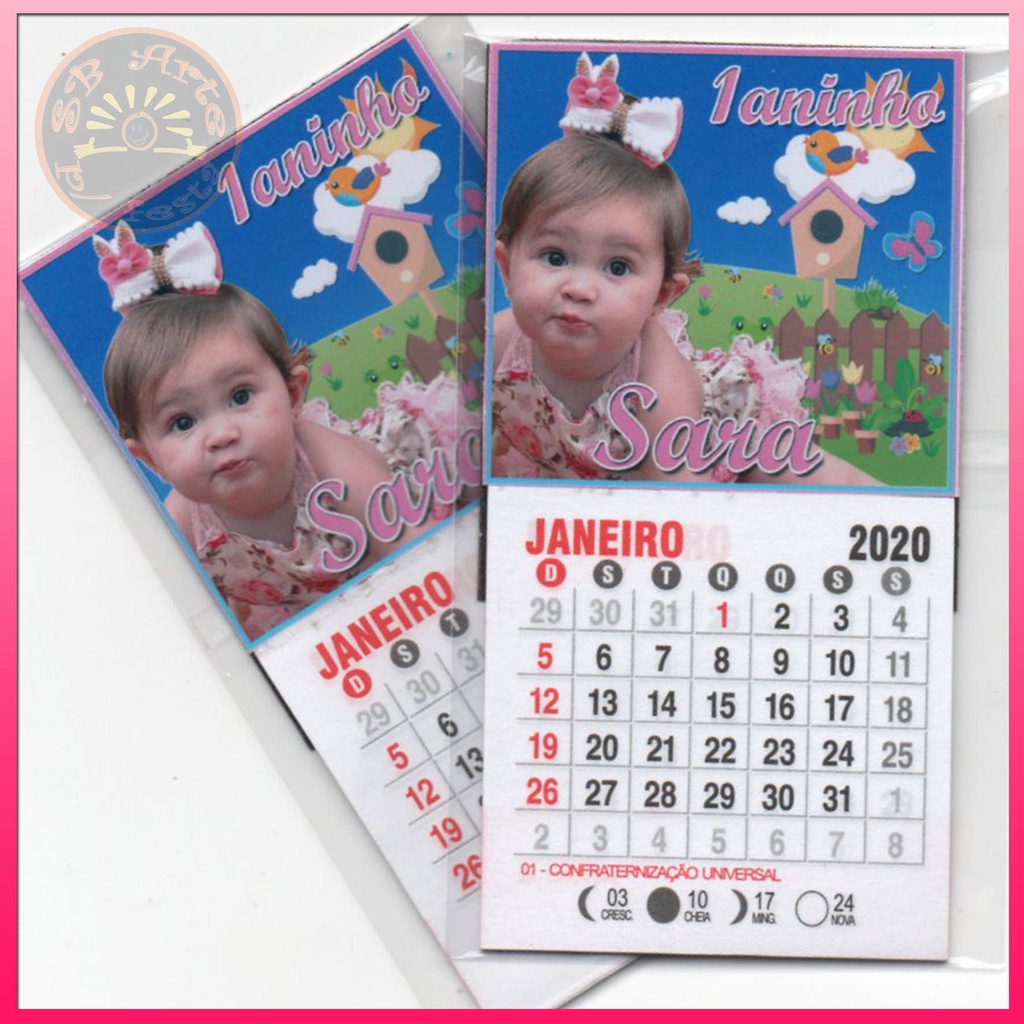 10 Mini Calendários Personalizados 