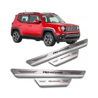 Jogo Soleira Aco Inox Escovado Jeep Renegade 2015 A 2019