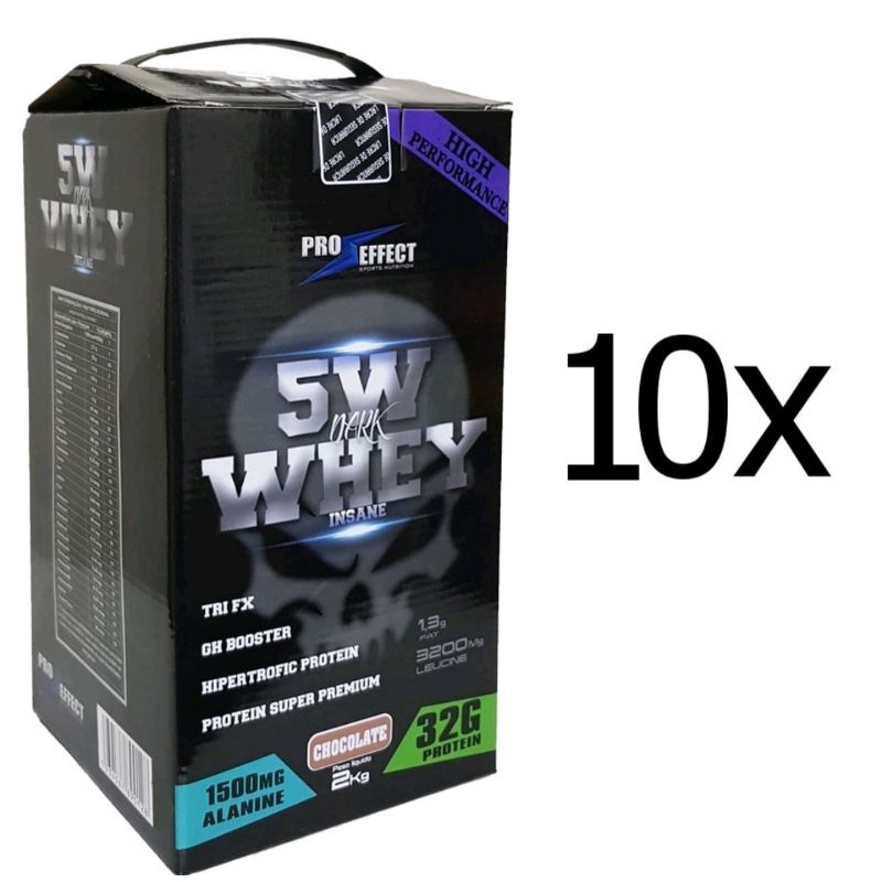 Kit 10 Whey Protein 5w Dark Insane 2kg 20kg De Whey Shopee Brasil