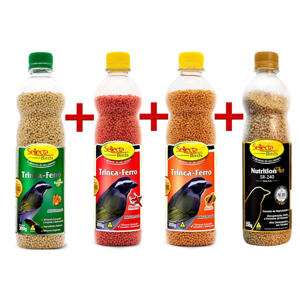 Trinca Ferro Ração Extrusada Sellecta Natural + pimenta + mamão + SR 240