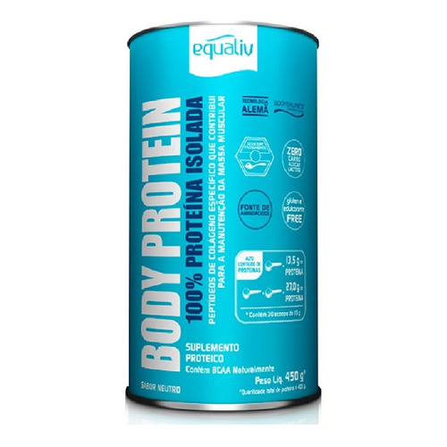 Body Protein Equaliv 450g 100% Proteína Isolada Whey