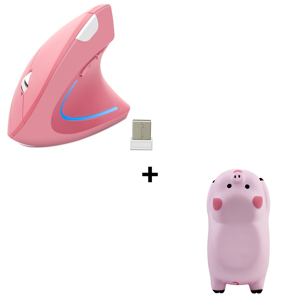Mouse Vertical Ergonômico Micropack - Cliques Silenciosos E Ajuste DPI | Rosa