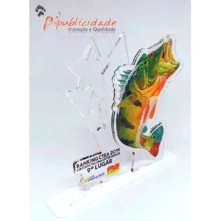 Troféu Pescaria Acrílico - Pesca, Peixe, Tucunaré (1 UNIDADE)