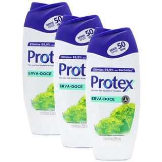 Kit Sabonete Líquido Protex Erva Doce 250ml com 3 unidades em Oferta na Shopee