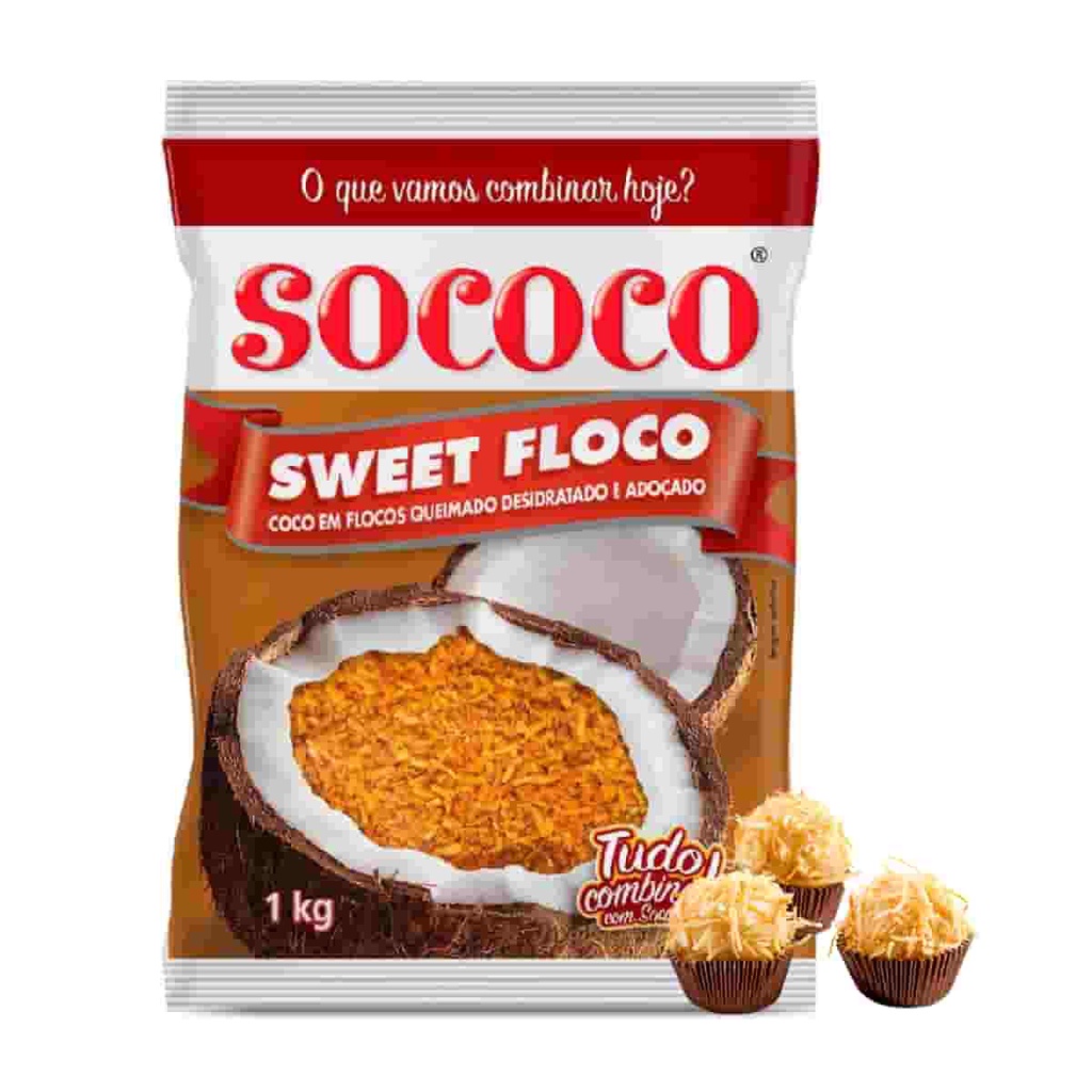 Coco em Flocos Queimado Sweet Sococo 1kg