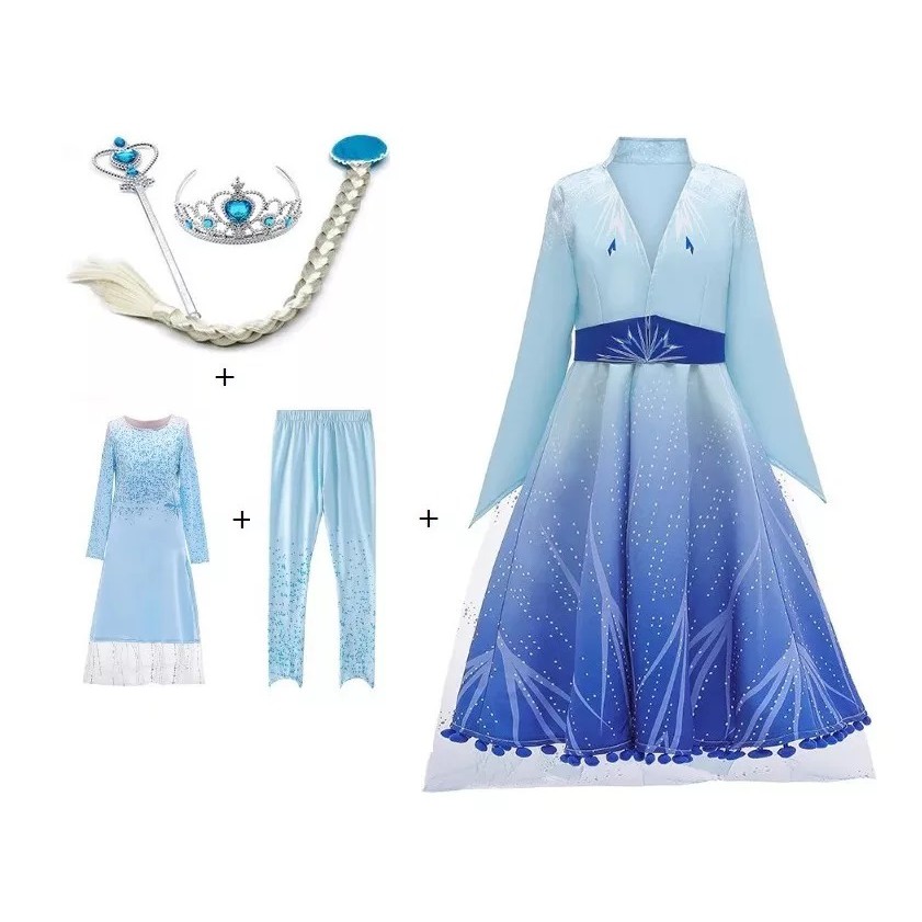 Vestido infantil Frozen 2 com Elsa e Anna na floresta em Promoção na  Americanas