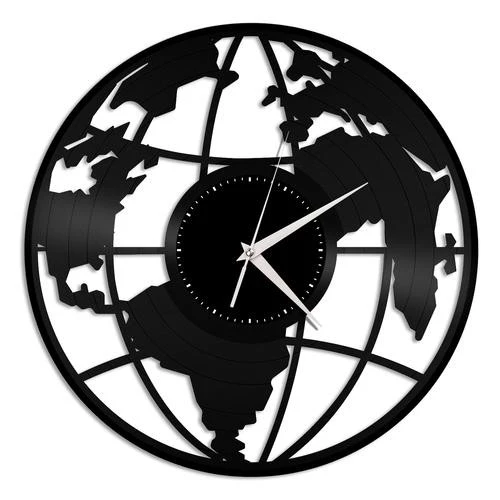 Planeta Terra Mundo - Relógio Disco De Vinil Decoração
