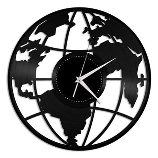 Planeta Terra Mundo - Relógio Disco De Vinil Decoração