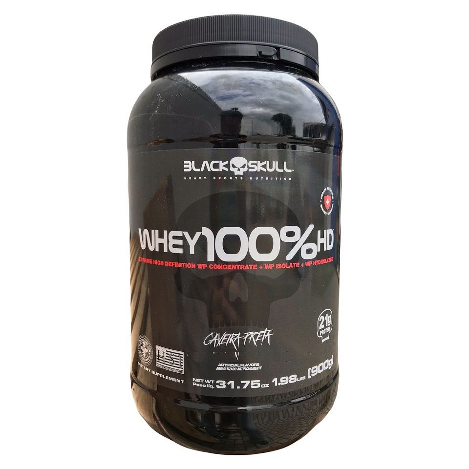 Whey 100% HD Pote (900g) – Baunilha | Whey Protein da Black Skull