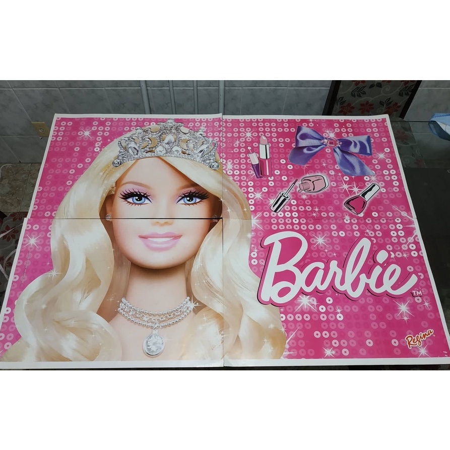 Painel 4 Lâminas Barbie Regina - Lojas Brilhante