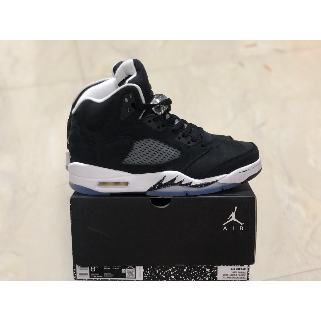 Air Jordan 5 Retro Oreo Preto E Branco Olivia Aj5 Homem Voador 5 Geração