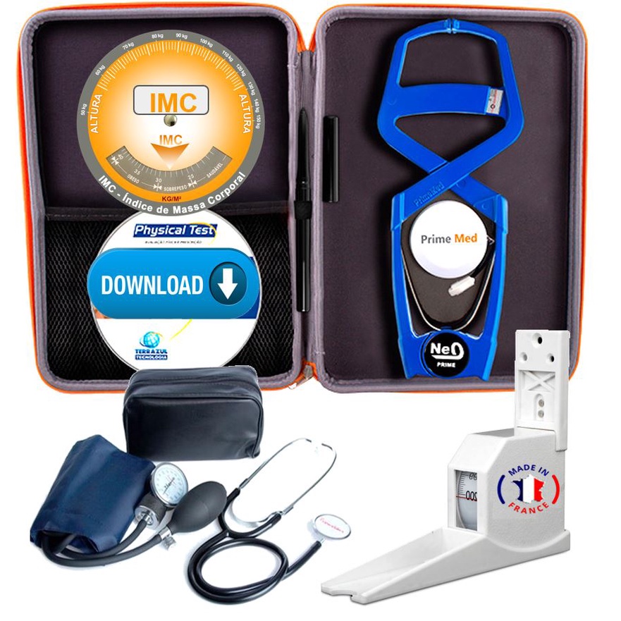Kit Adipômetro Prime Med - Avaliação Física Corporal Physical Test ...