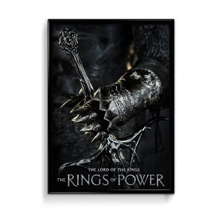 Quadro Decorativo Senhor dos Anéis Os Anéis do Poder Lord of The Rings Hobbit Tolkien c/Moldura