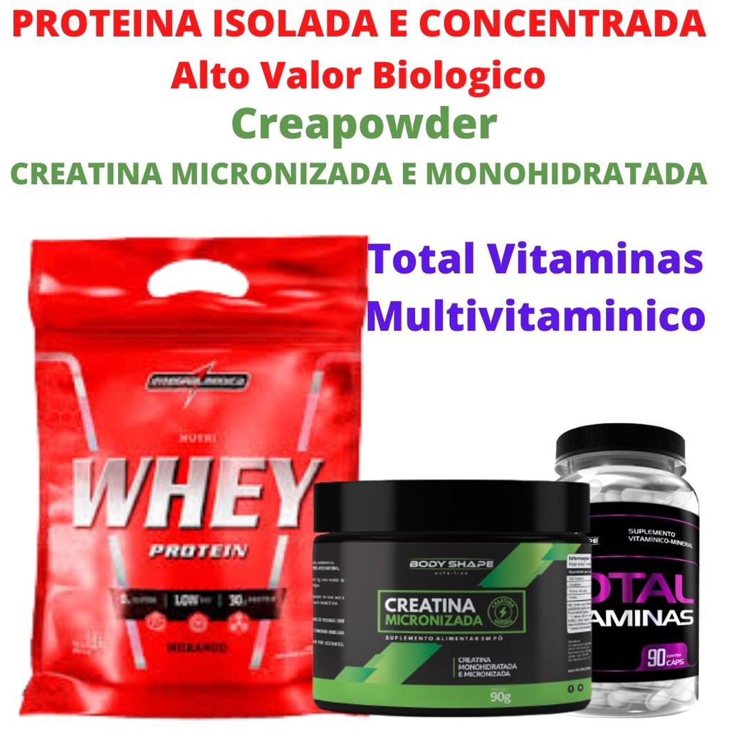 Whey Protein integral Médica+Creatina+multivitaminico