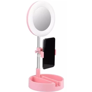 Espelho Luz Led Ring Light Mesa Maquiagem Portátil Celular