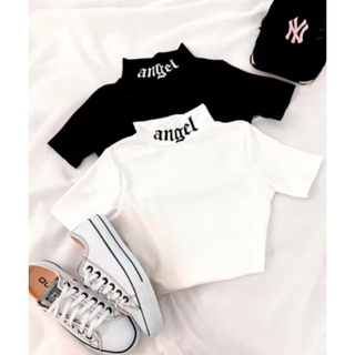 kit blusinha c/2 cropped angel gola alta moda Blogueira