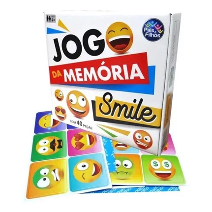Jogo Da Memória 40 Peças Smile Emoji Carinhas do WhatsApp