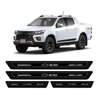 Kit 8 Peças Soleira Protetora Porta Premium Gm S10 2020 2021