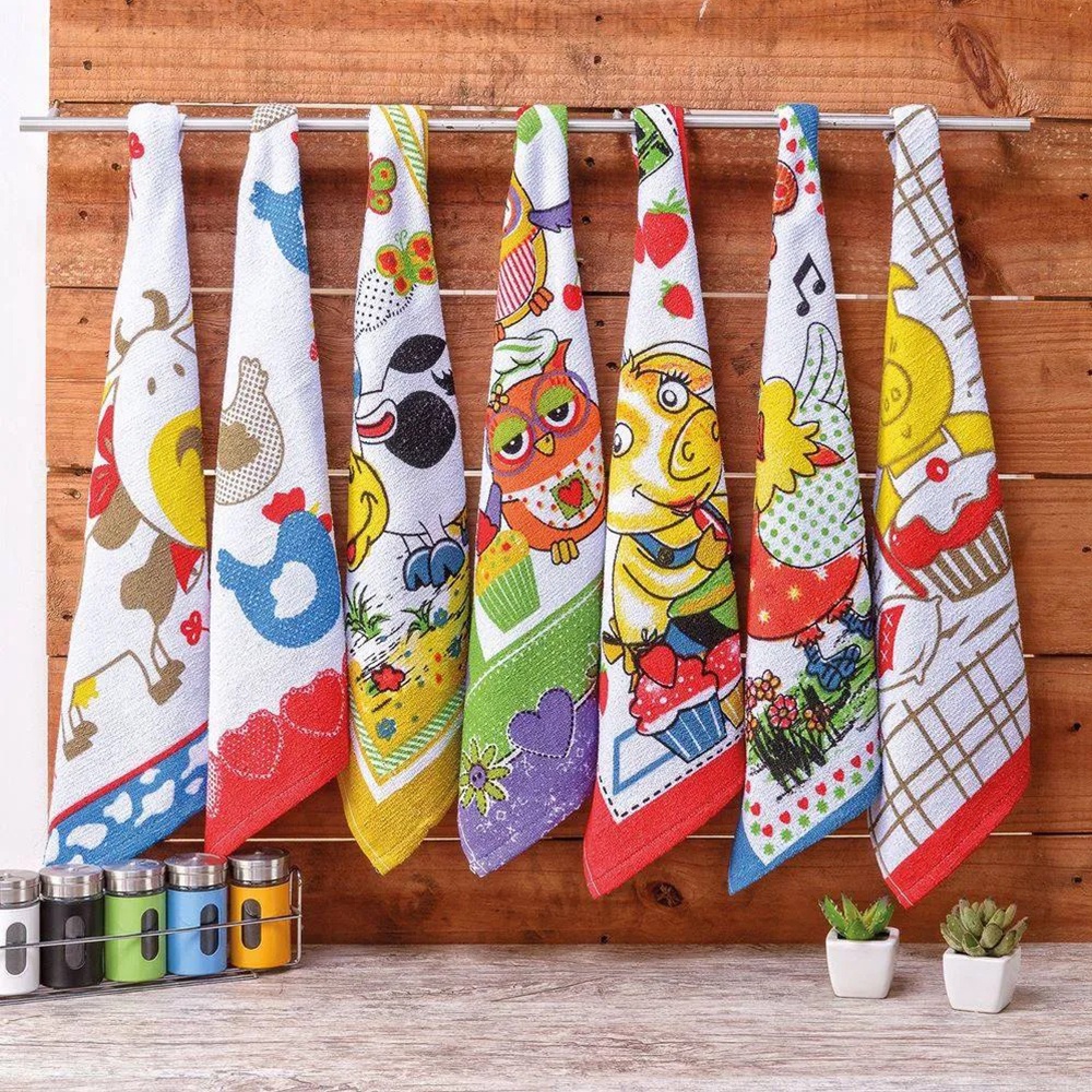 Kit Com 10 Panos de Copa / Prato Atoalhado 41x64cm Sortidos