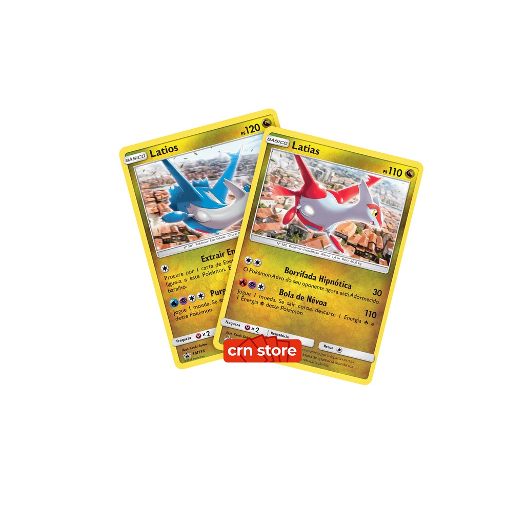 Kit Carta Pokémon Lendários Latias E Latios Golpe Fusão