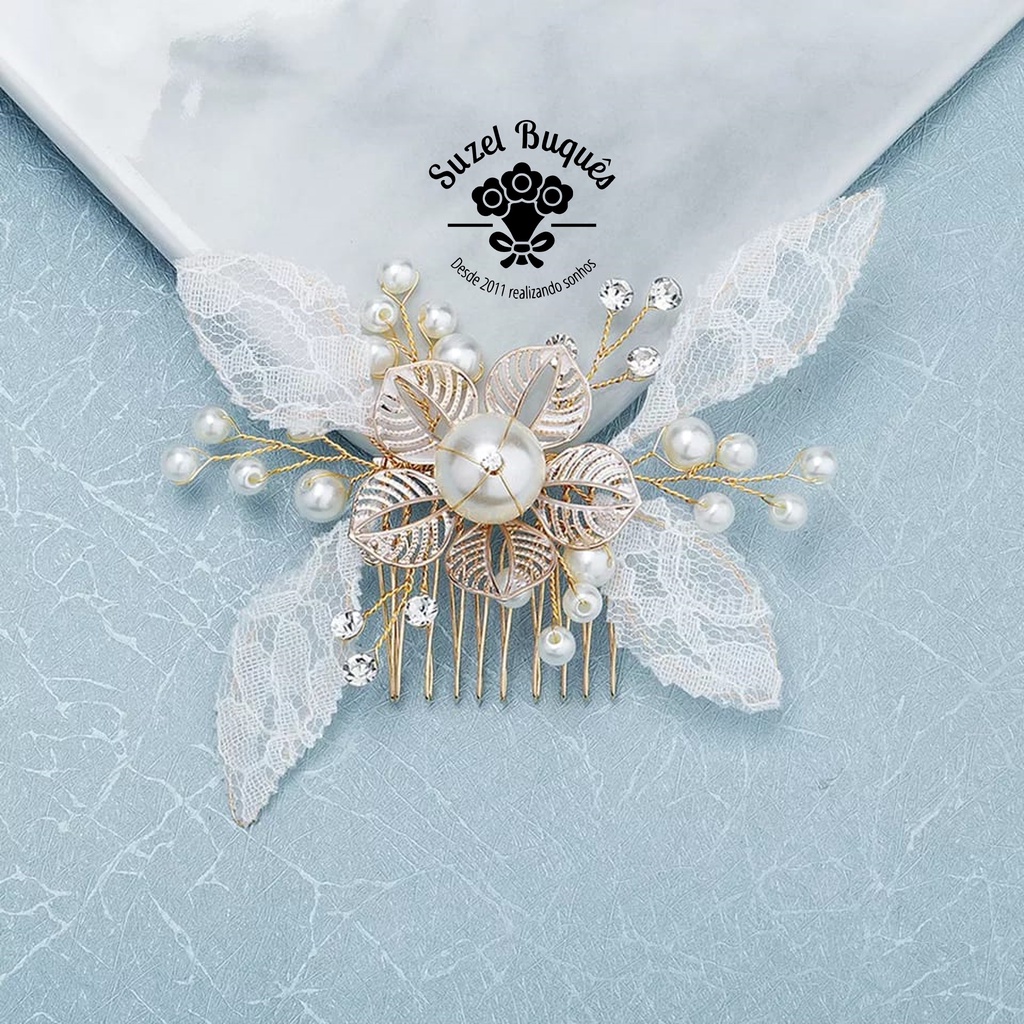 Arranjo Cabelo Noiva Festa Strass Casamentos Ensaio Bodas