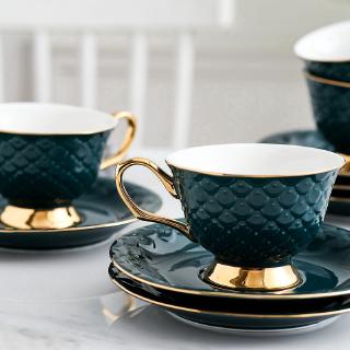 Copo De Café Cerâmica E Saucer Set Novo Design Afternoon Chá Canecas Breakfast Copo De Leite Prato Com Colher
