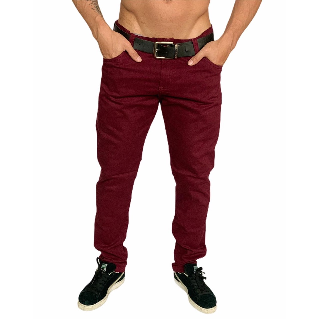 Calça Masculina Sarja Brim Elastano barato em promoção e Jeans