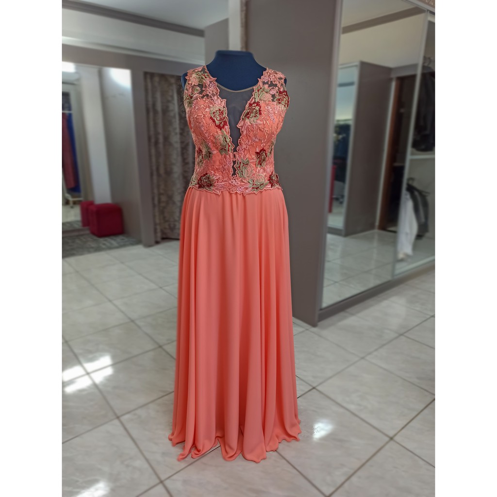 Vestido de madrinha cor clearance salmao