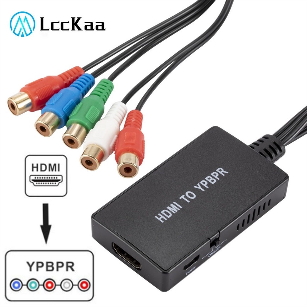 LccKaa YPBPR 1080P HDMI Compatível Conversor Com Cabo De Carregamento RCA Para DVD Player HDTV Monitor Projetor Computador PC