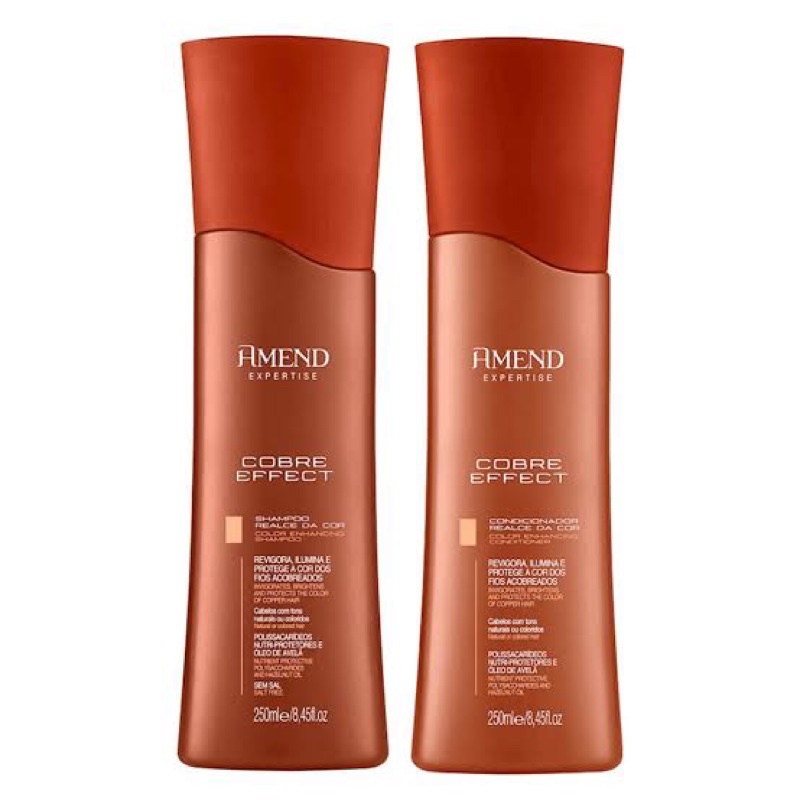 Kit shampoo e condicionador Amend Cobre Effect acobreado 250ml | Shopee ...