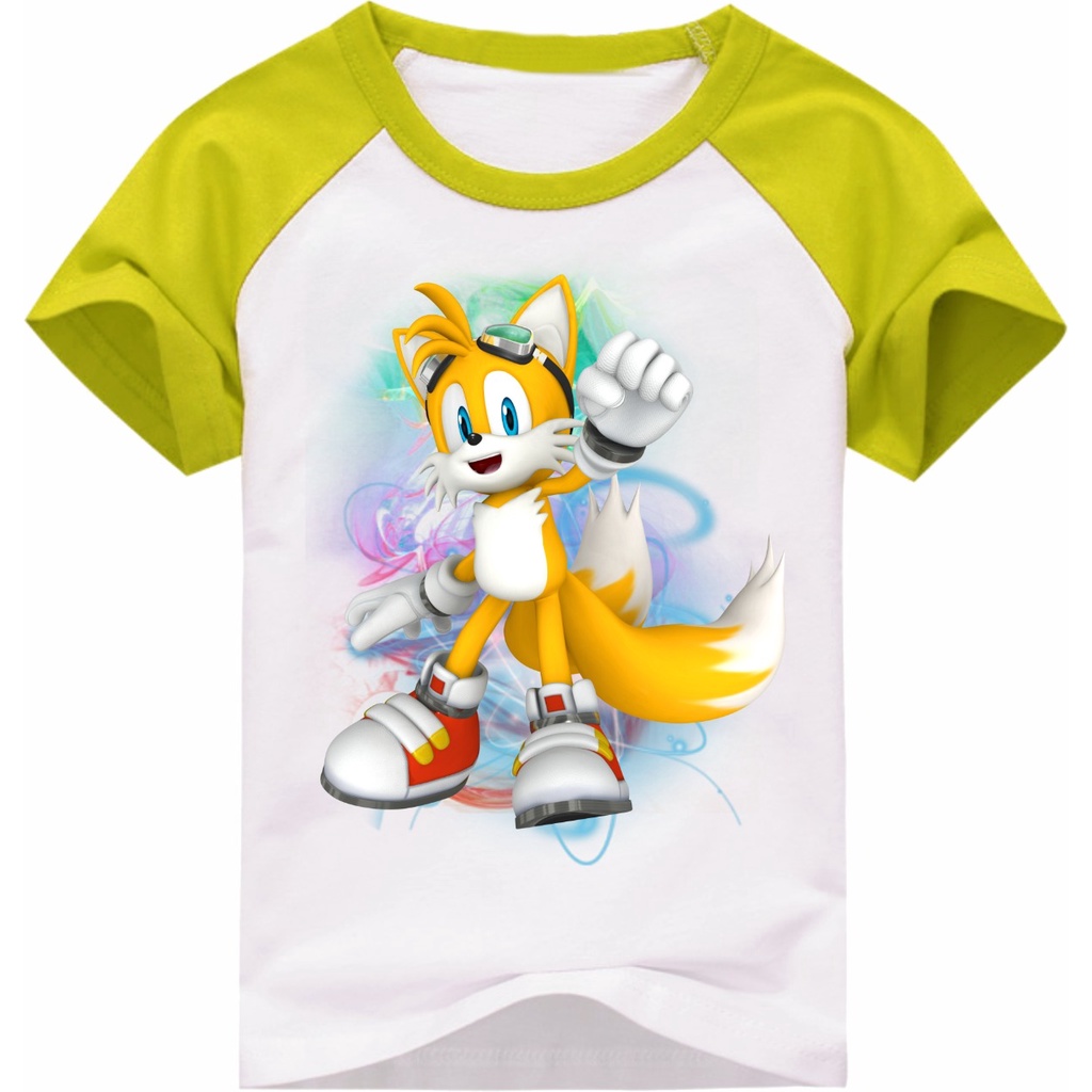 Camiseta Infantil Tails amarela Sonic infantil fantasia menino