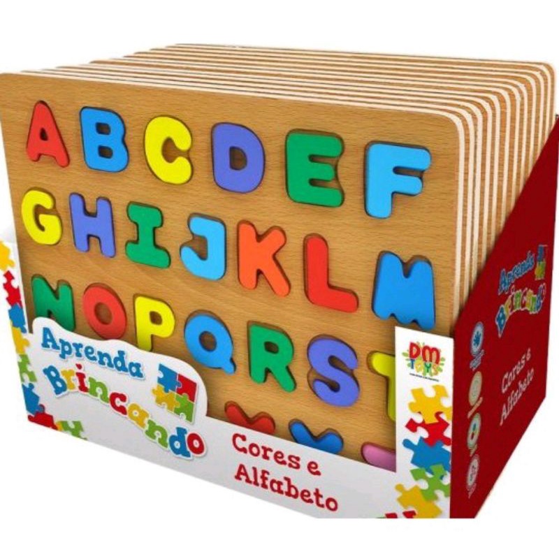 Puzzle educativo de madeira Alfabeto e Números - CreativPad