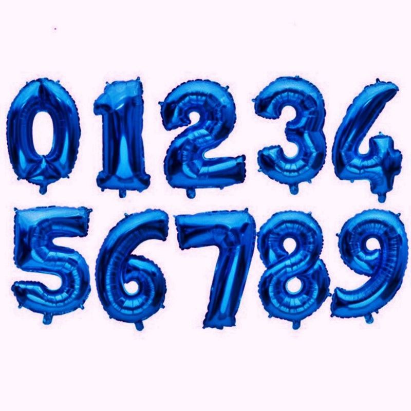 Balões Metalizados de número tamanho 45cm azul Royal | Shopee Brasil