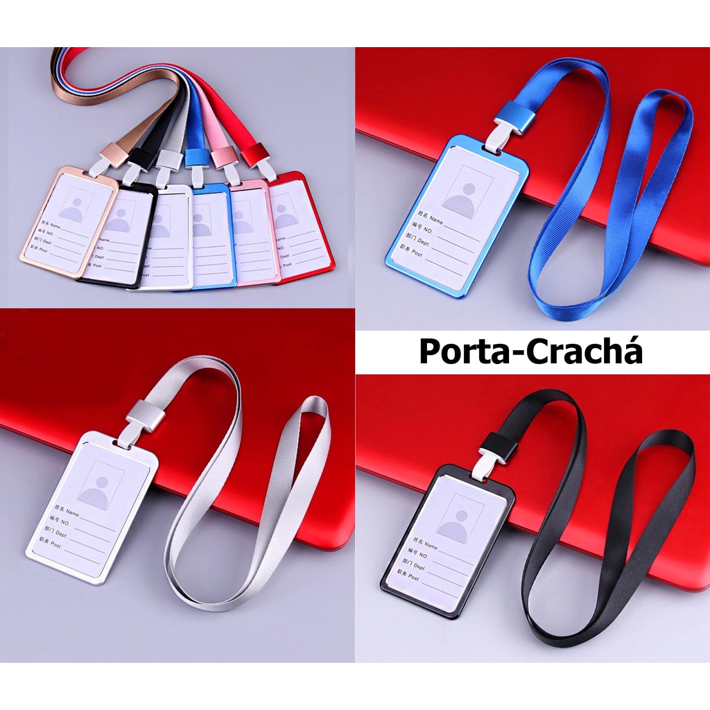 Porta Crachá Liga De Alumínio Cartão De Identificação Porta Cracha Com ...