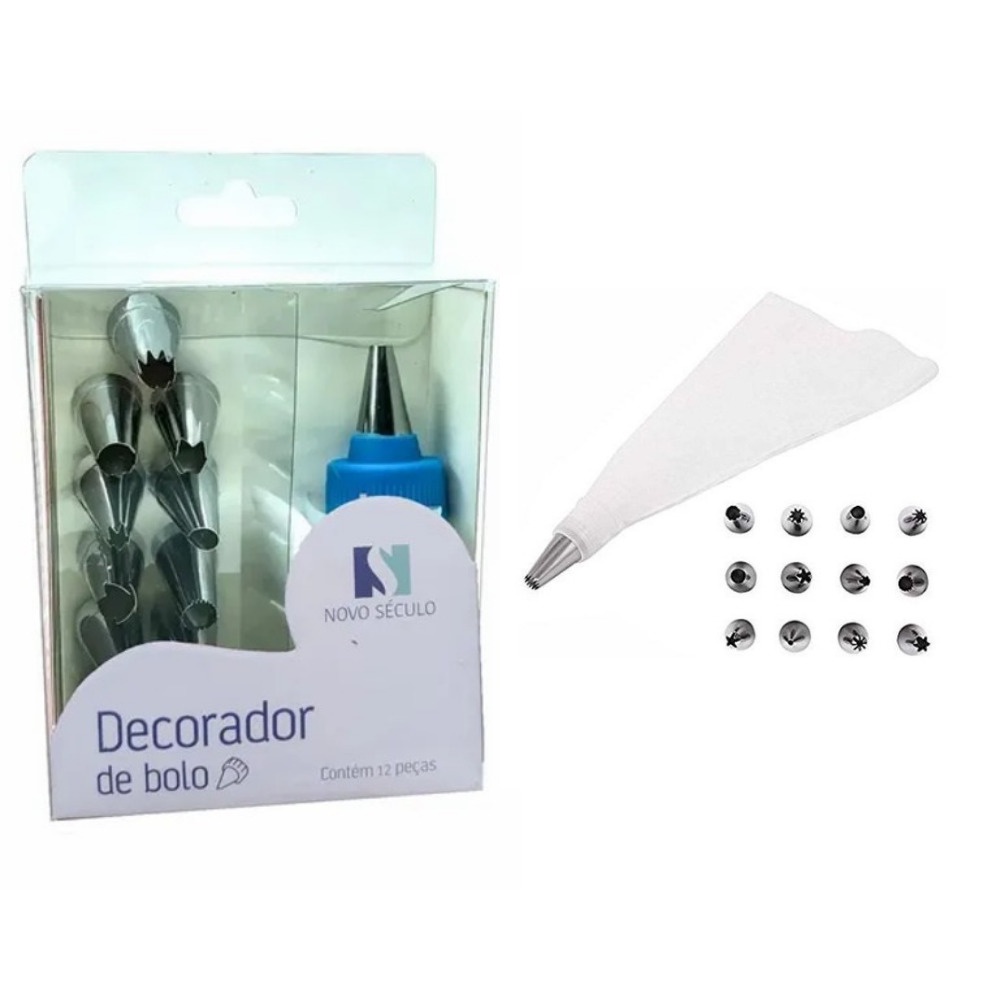 saco decorador confeiteiro profissional 12 bicos inox bolo em Promoção na  Shopee Brasil 2023