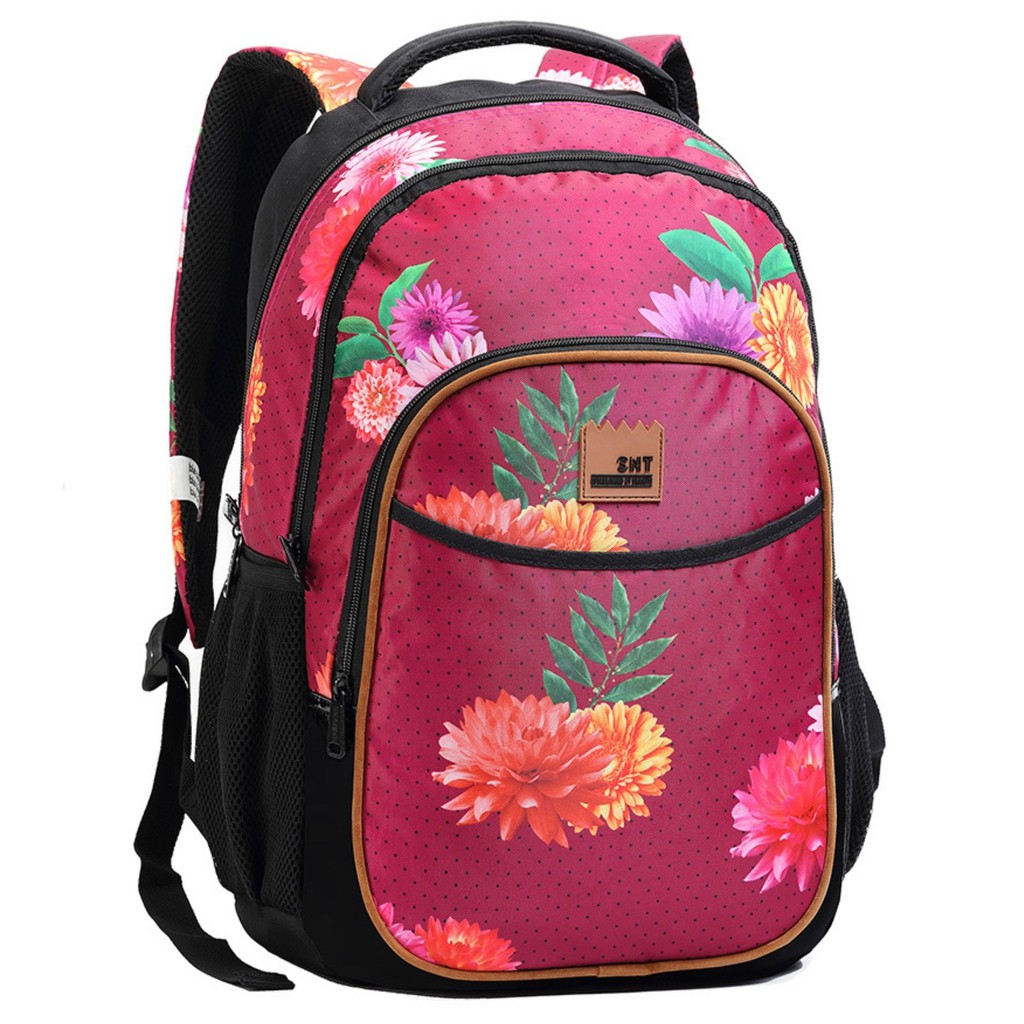 Mochila Escolar Feminina Floral Faculdade Reforçada