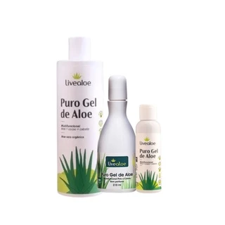 Gel Aloe Vera Babosa Puro/Original LIVEALOE 60ml/ 210ml/ 500ml/ 120ml - Melhor Preço
