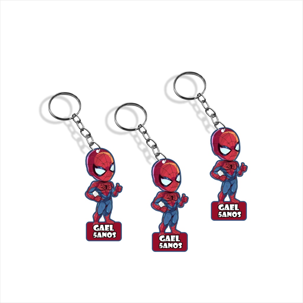 Chaveiro Lembrança Homem Aranha personalizado
