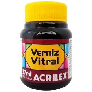 Verniz Vitral Vermelho Carmim 509 37ml Acrilex - Acabamento Transparente e Brilhante para vidro, cerâmica, porcelana e f