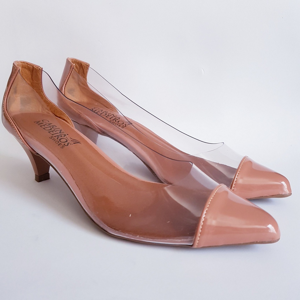 Scarpin best sale transparente nude